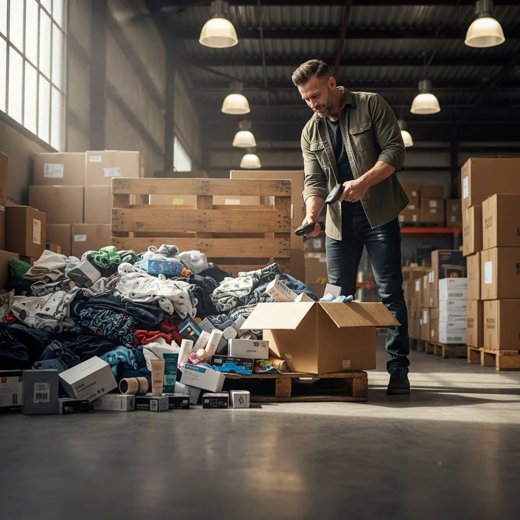 Liquidator scanning a pallet