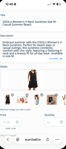 AI-generated title, description and photos