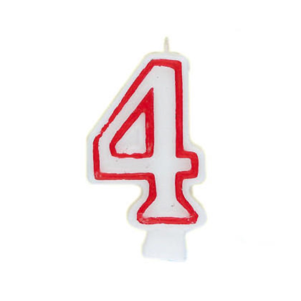 UNIQUE PARTY Shaped Number 4 Candle photo 1