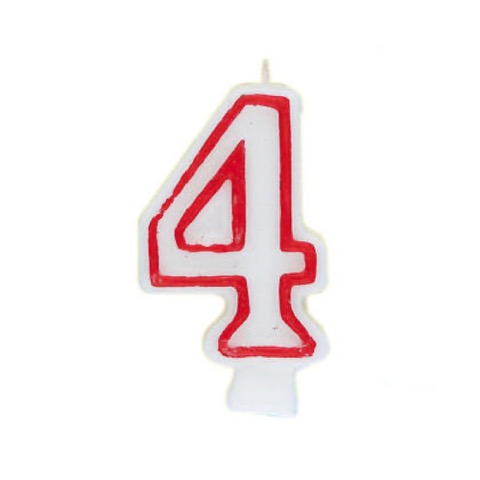 UNIQUE PARTY Shaped Number 4 Candle