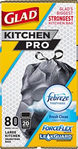 Glad Forceflex MaxStrength 20-Gallon Trash Bags, 80 ct