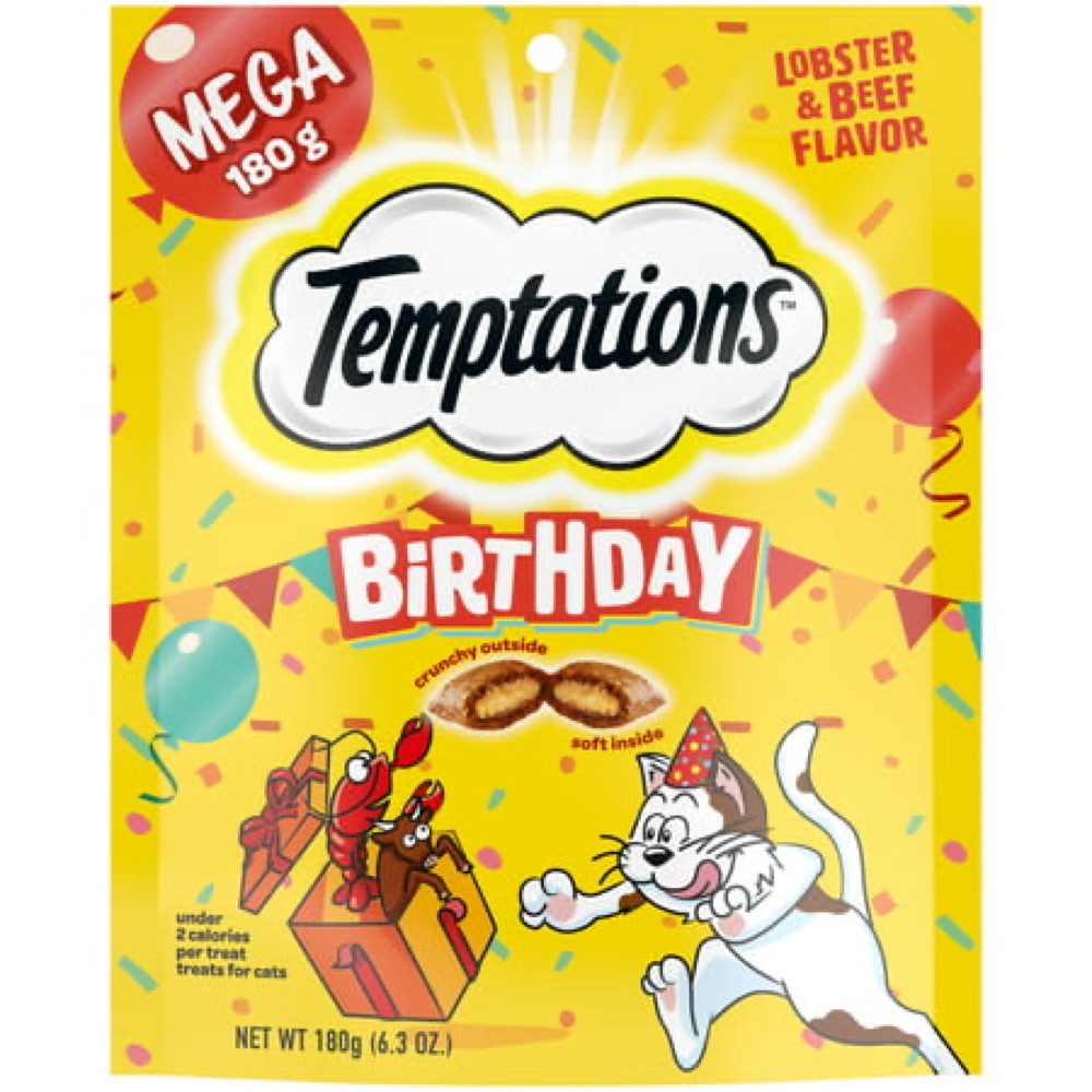 Temptations Birthday Cat Treats, Lobster & Beef, 6.3 Oz. Pack of 10 photo 1