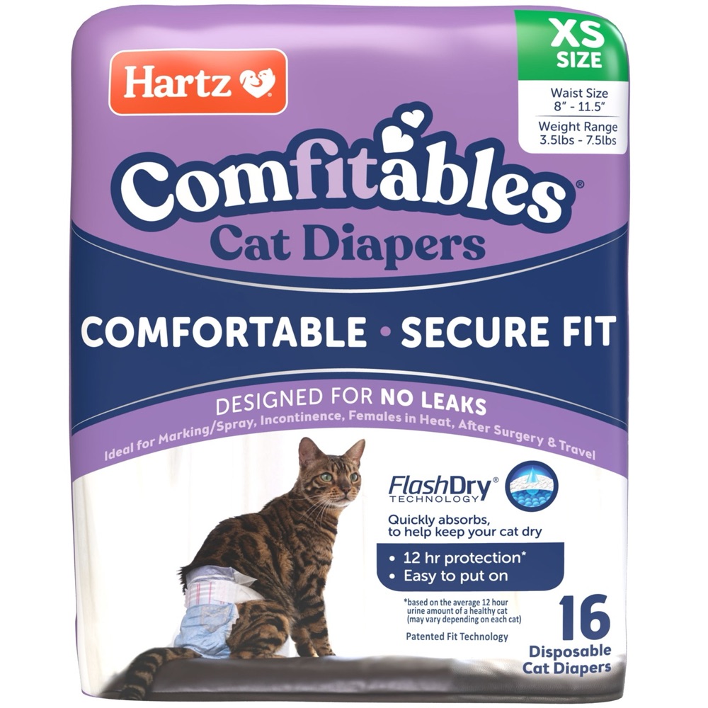 Hartz Comfitables Cat Diaper X-Small, 16 Count photo 1