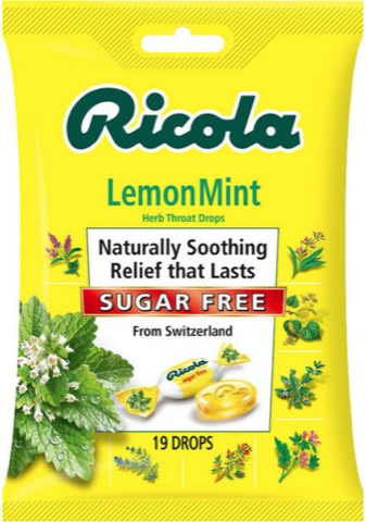 Ricola Lemon Mint Sugar Free Throat Drops, 19 Ct