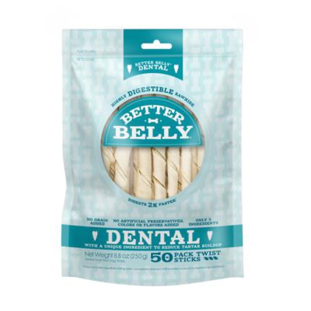 Better Belly Highly Digestible Rawhide Dental Twist Sticks 8.8 Oz Count of 50 photo 1