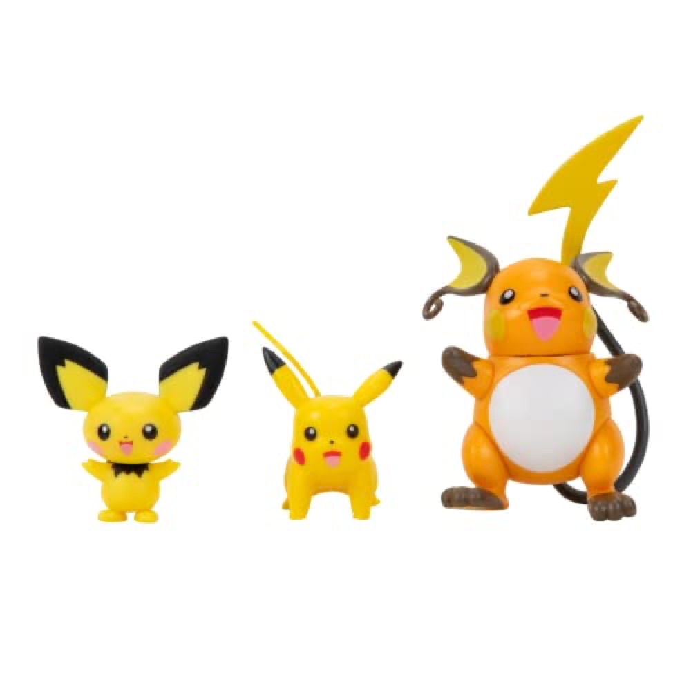 Pokémon Evolution 3 Pack - Pichu, Pikachu, Raichu Figures photo 1
