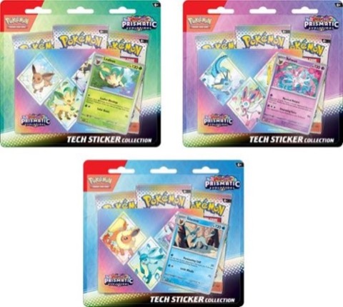 Pokémon Prismatic Evolutions Tech Sticker Collection, Random Pack