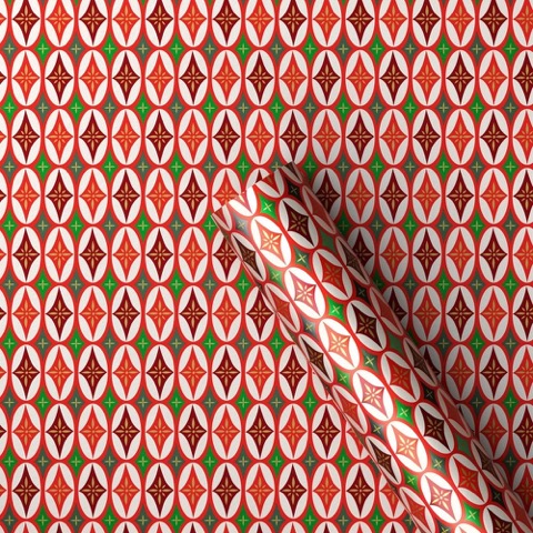 Wondershop 30" Christmas Geo Star Print Roll Wrap 90 Sq Ft