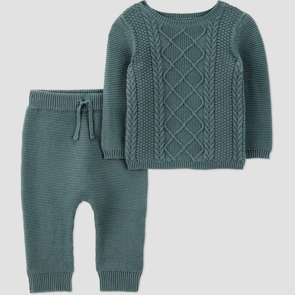 Carter's Baby Boys' 2pc Cable Knit Sweater Set Newborn photo 1