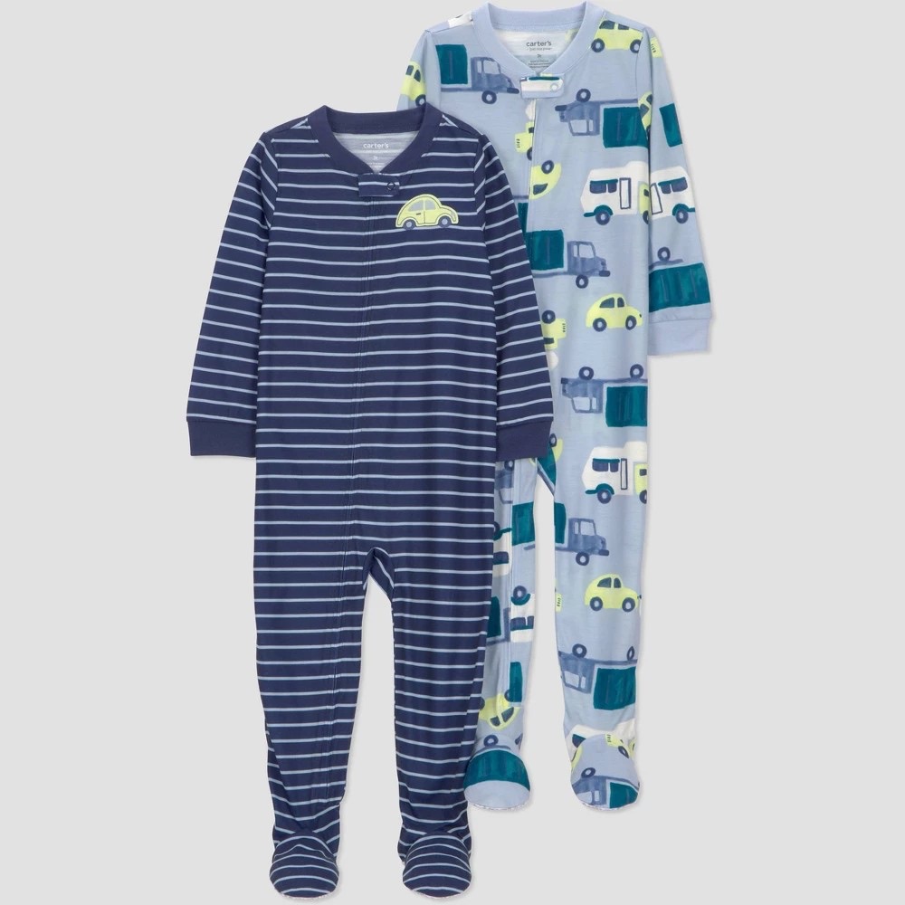 Carter's Toddler Boys' 2pk Pajama Set - Blue 12M photo 1