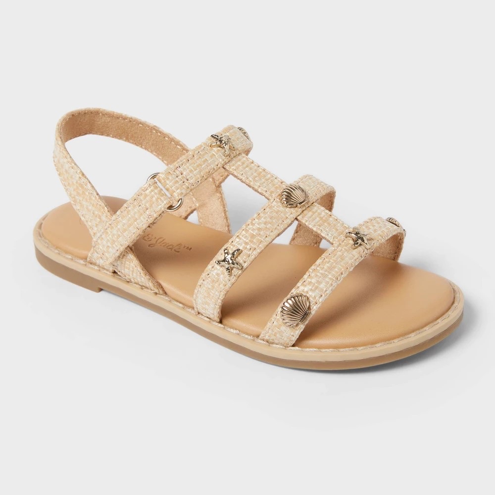 Cat & Jack Girls' Kinsley Sandals Beige 7 photo 1
