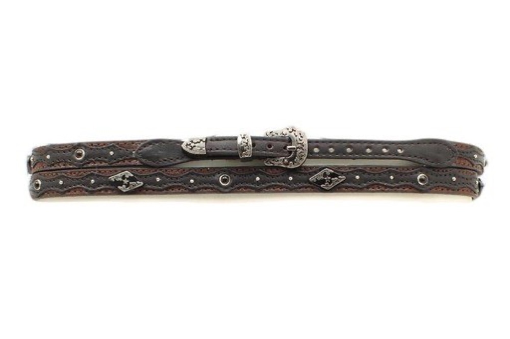 Diamond Overlay Concho Hatband Black & Brown photo 1