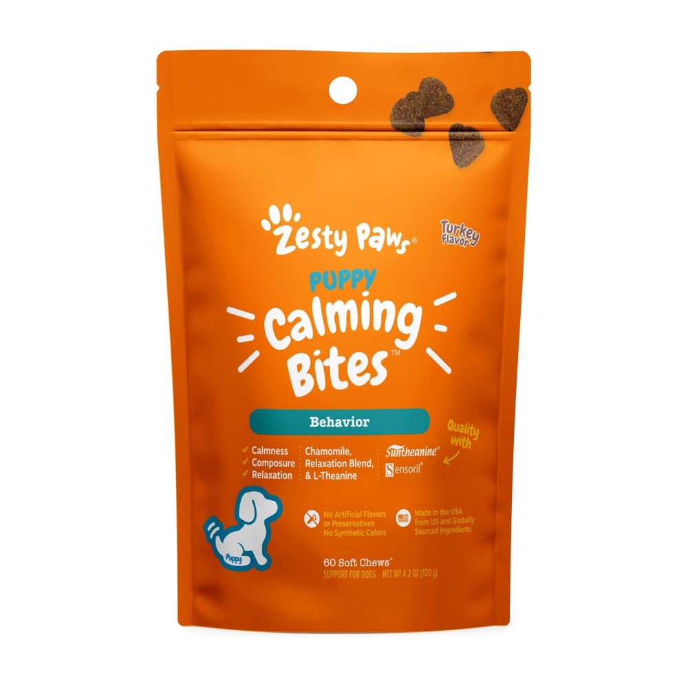 Zesty Paws Puppy Calming Bites 4.2 oz Turkey Flavor 60 Count photo 1