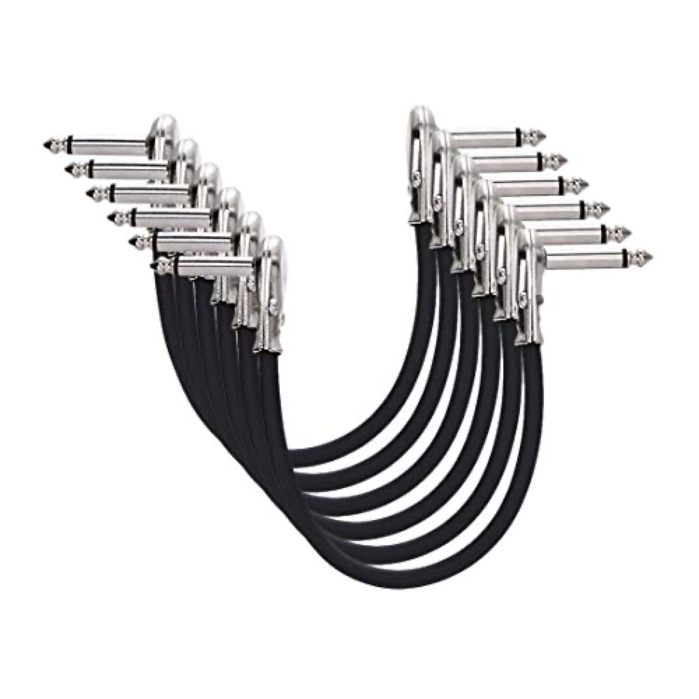 Guitar Patch Cable 6-Inch, Pack of 6, Black photo 1