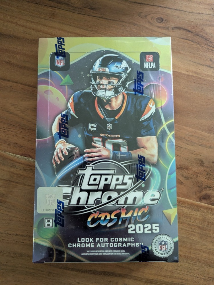 Topps 2025 Chrome Cosmic Football Hobby Box Sealed photo 1