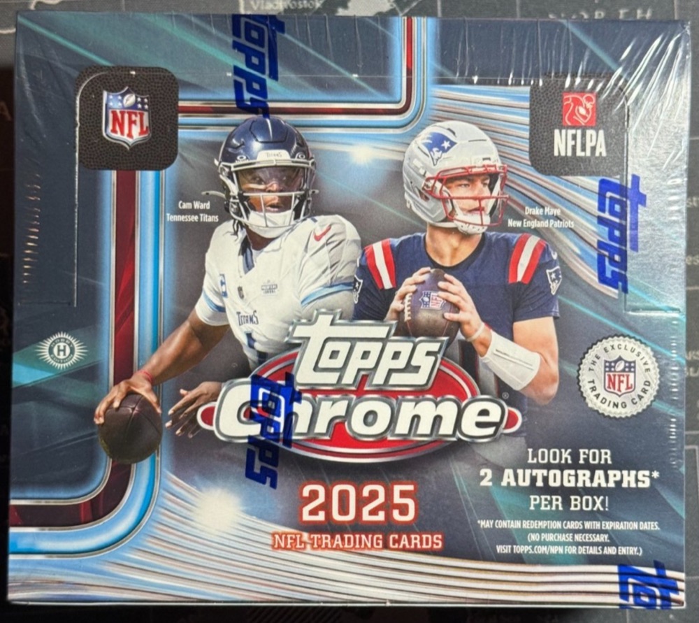 Topps 2025 Chrome Football Hobby Jumbo Box photo 1
