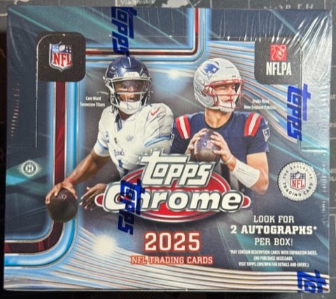 Topps 2025 Chrome Football Hobby Jumbo Box